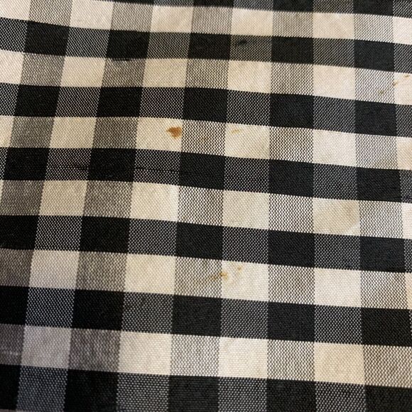 Ann Taylor Silk Gingham Check Dress Spaghetti Strap Black White Plaid Petite 2 - Picture 8 of 8